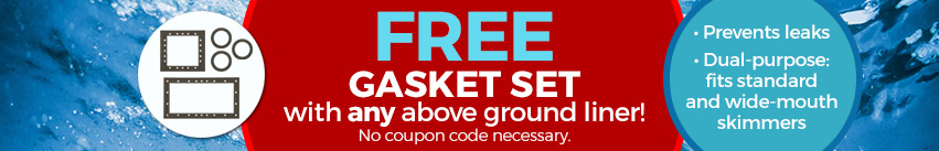 Free gasket set with any above ground liner